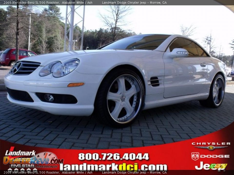 2003 Mercedes-Benz SL 500 Roadster Alabaster White / Ash Photo #1