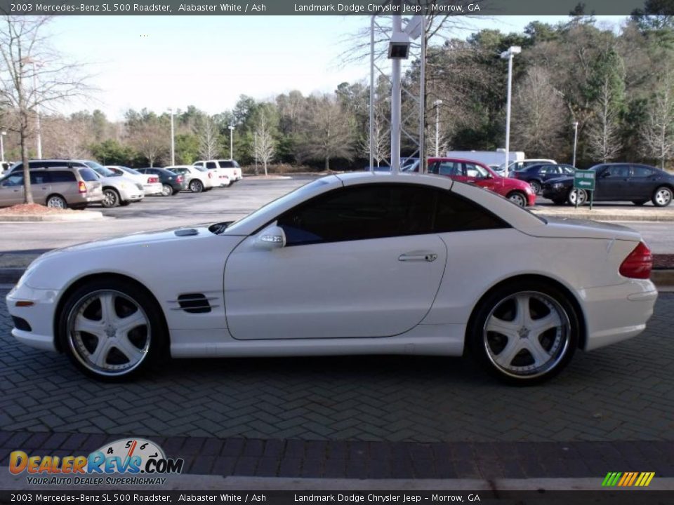 2003 Mercedes-Benz SL 500 Roadster Alabaster White / Ash Photo #2