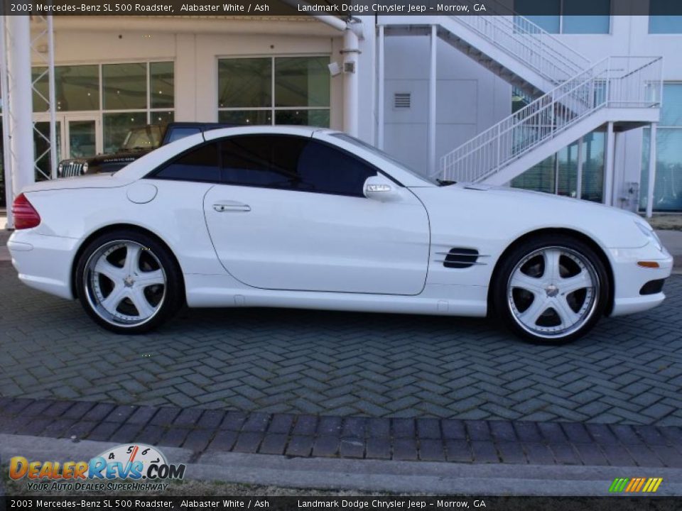 2003 Mercedes-Benz SL 500 Roadster Alabaster White / Ash Photo #6