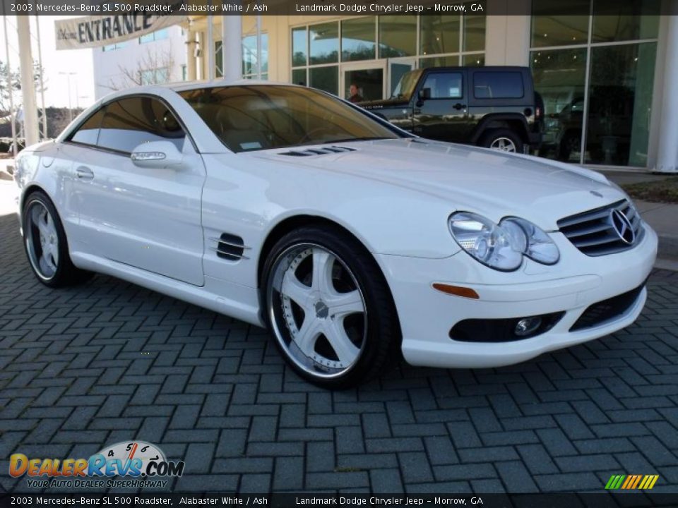 2003 Mercedes-Benz SL 500 Roadster Alabaster White / Ash Photo #7