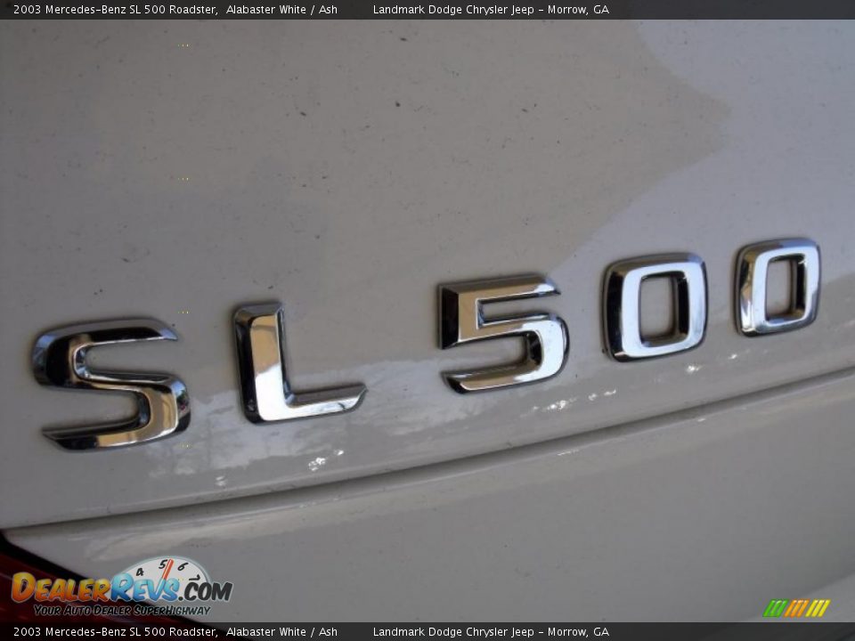 2003 Mercedes-Benz SL 500 Roadster Alabaster White / Ash Photo #14