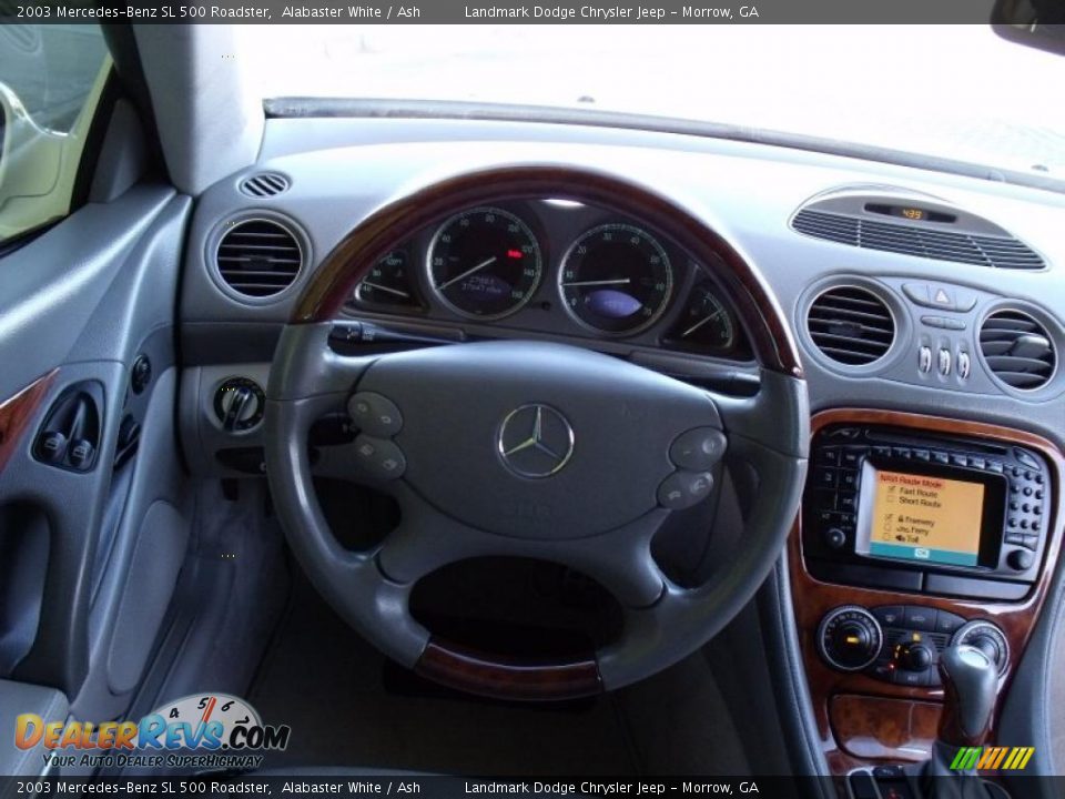 2003 Mercedes-Benz SL 500 Roadster Alabaster White / Ash Photo #20