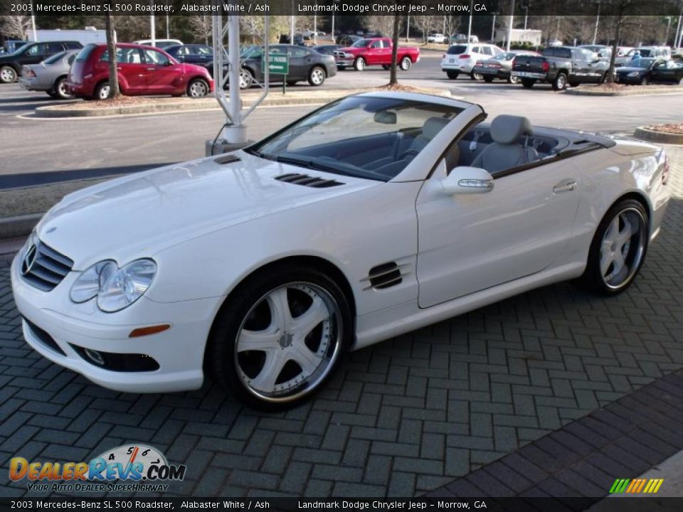 2003 Mercedes-Benz SL 500 Roadster Alabaster White / Ash Photo #21