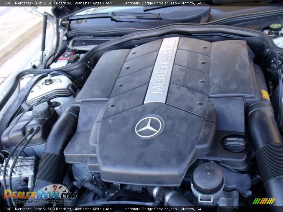 2003 Mercedes-Benz SL 500 Roadster Alabaster White / Ash Photo #29