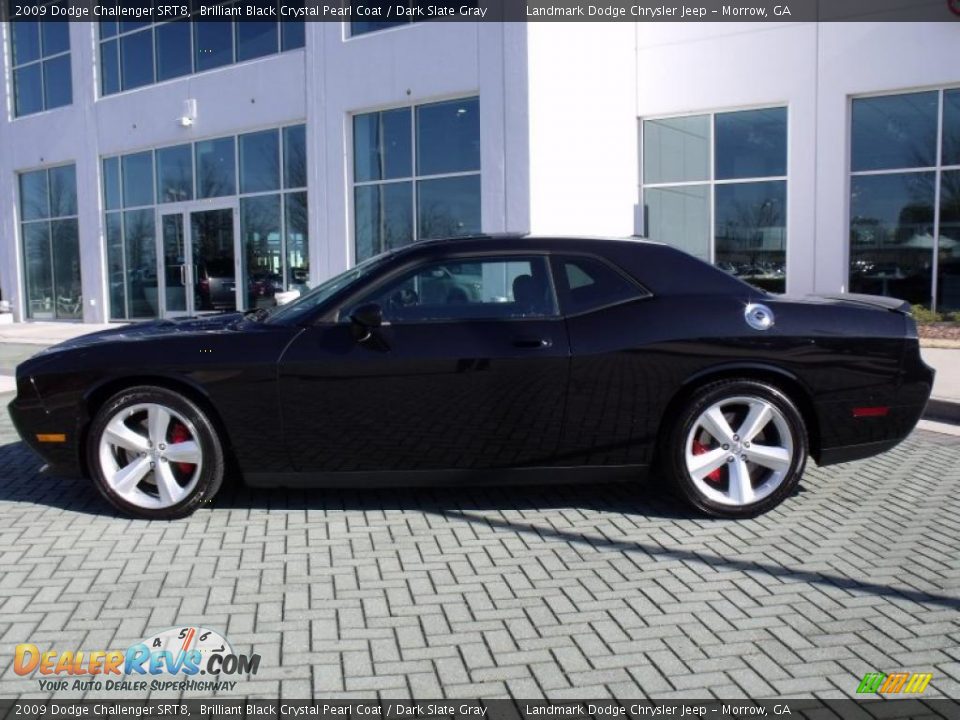 2009 Dodge Challenger SRT8 Brilliant Black Crystal Pearl Coat / Dark Slate Gray Photo #2