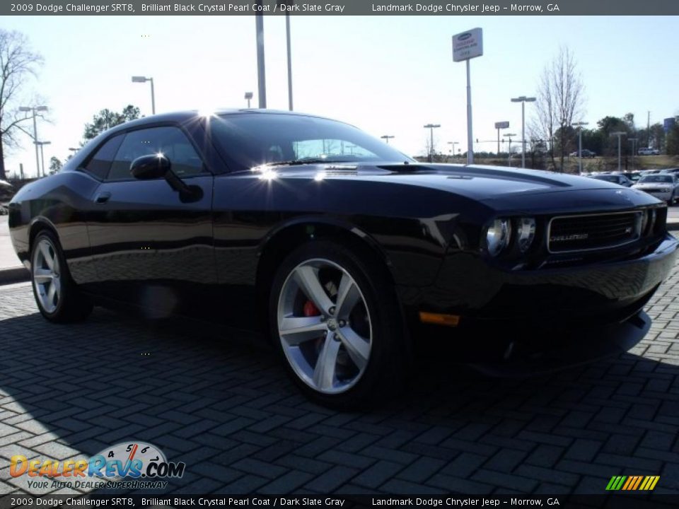 2009 Dodge Challenger SRT8 Brilliant Black Crystal Pearl Coat / Dark Slate Gray Photo #7