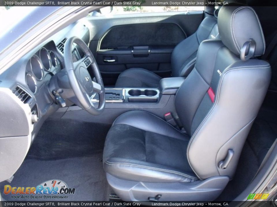2009 Dodge Challenger SRT8 Brilliant Black Crystal Pearl Coat / Dark Slate Gray Photo #10