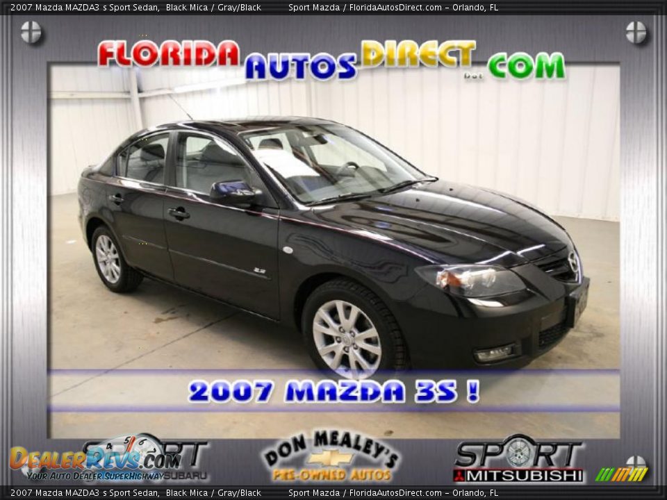 2007 Mazda MAZDA3 s Sport Sedan Black Mica / Gray/Black Photo #1