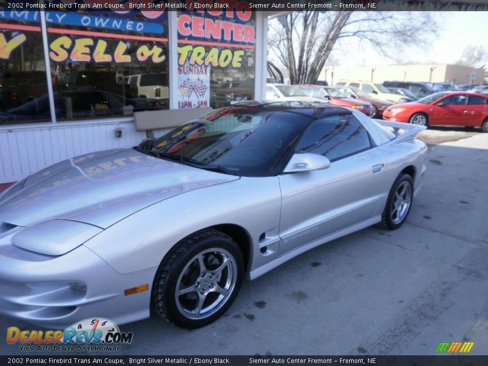 2002 Pontiac Firebird Trans Am Coupe Bright Silver Metallic / Ebony Black Photo #8