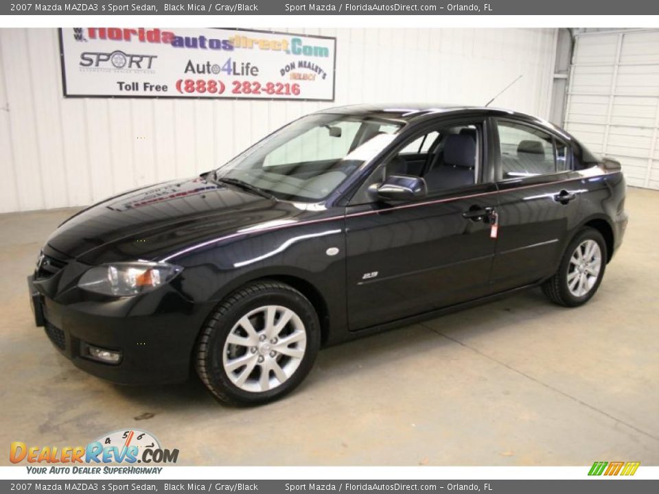 2007 Mazda MAZDA3 s Sport Sedan Black Mica / Gray/Black Photo #4