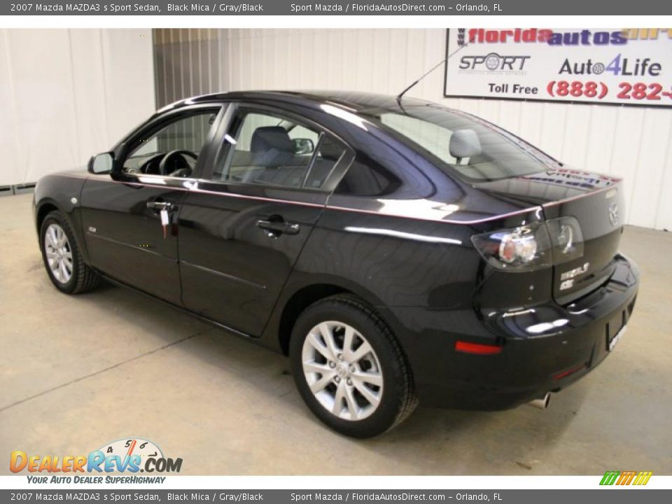 2007 Mazda MAZDA3 s Sport Sedan Black Mica / Gray/Black Photo #7