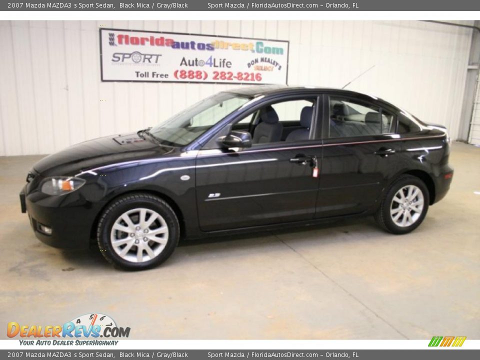 2007 Mazda MAZDA3 s Sport Sedan Black Mica / Gray/Black Photo #8