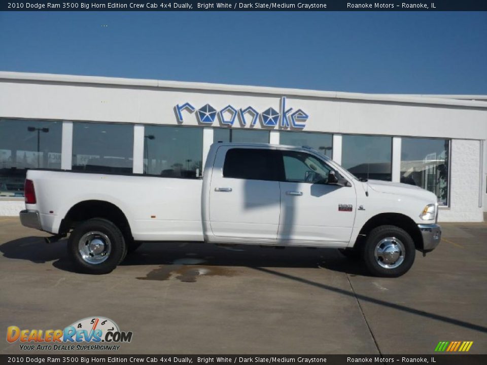2010 Dodge Ram 3500 Big Horn Edition Crew Cab 4x4 Dually Bright White / Dark Slate/Medium Graystone Photo #1