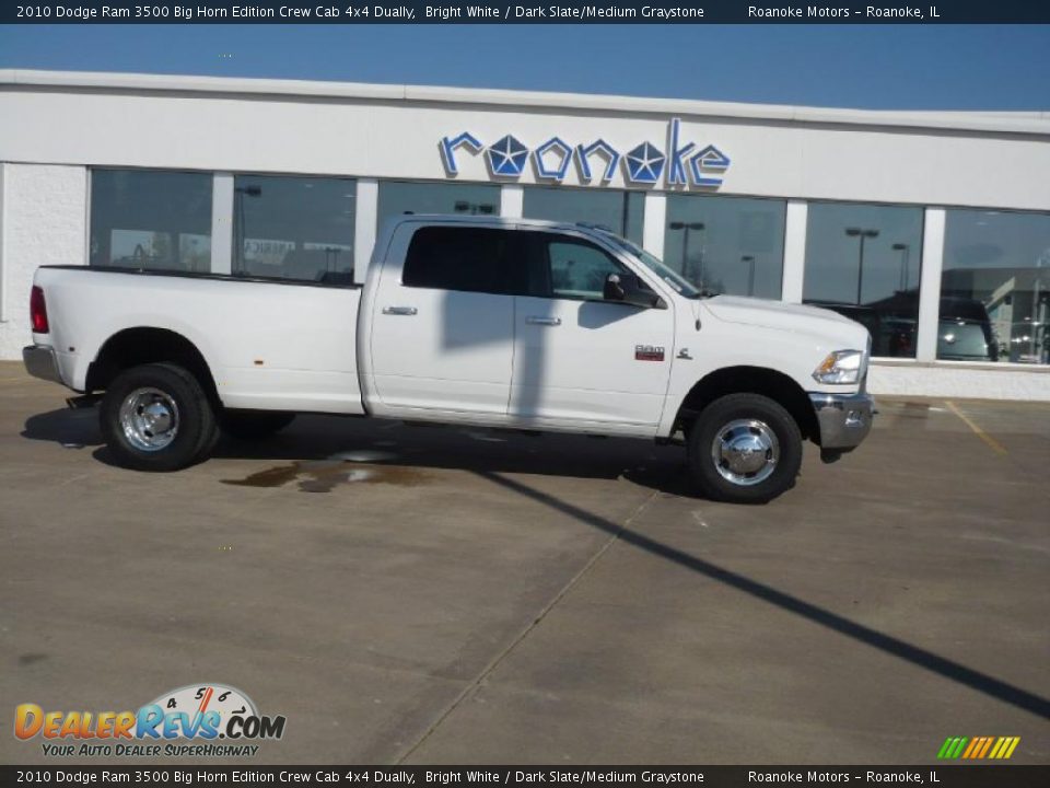 2010 Dodge Ram 3500 Big Horn Edition Crew Cab 4x4 Dually Bright White / Dark Slate/Medium Graystone Photo #2