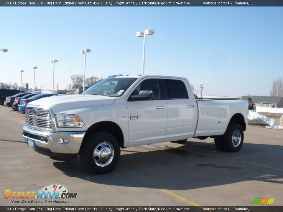 2010 Dodge Ram 3500 Big Horn Edition Crew Cab 4x4 Dually Bright White / Dark Slate/Medium Graystone Photo #25
