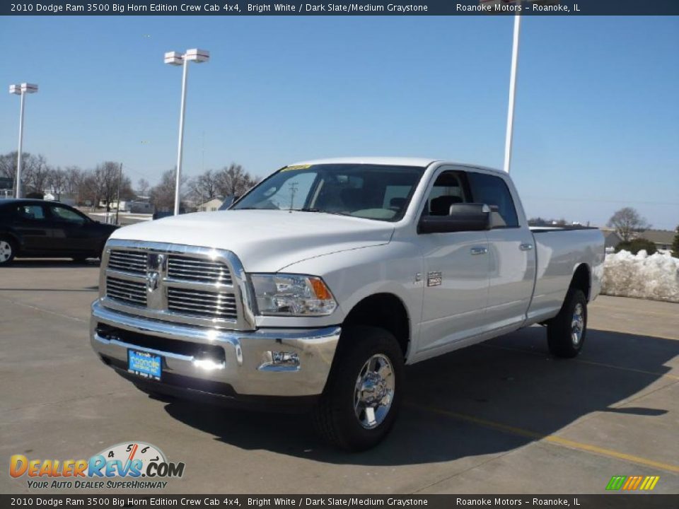 2010 Dodge Ram 3500 Big Horn Edition Crew Cab 4x4 Bright White / Dark Slate/Medium Graystone Photo #2