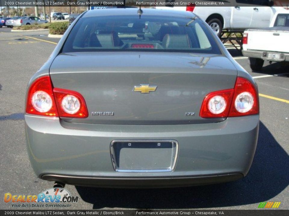 2009 Chevrolet Malibu LTZ Sedan Dark Gray Metallic / Ebony/Brick Photo #5