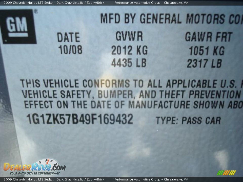 2009 Chevrolet Malibu LTZ Sedan Dark Gray Metallic / Ebony/Brick Photo #31
