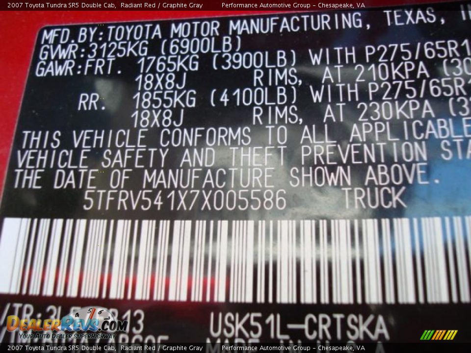 2007 Toyota Tundra SR5 Double Cab Radiant Red / Graphite Gray Photo #31