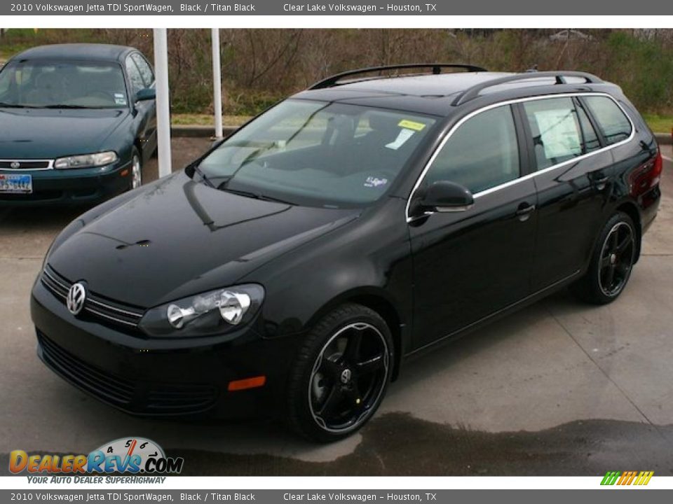2010 Volkswagen Jetta TDI SportWagen Black / Titan Black Photo #3