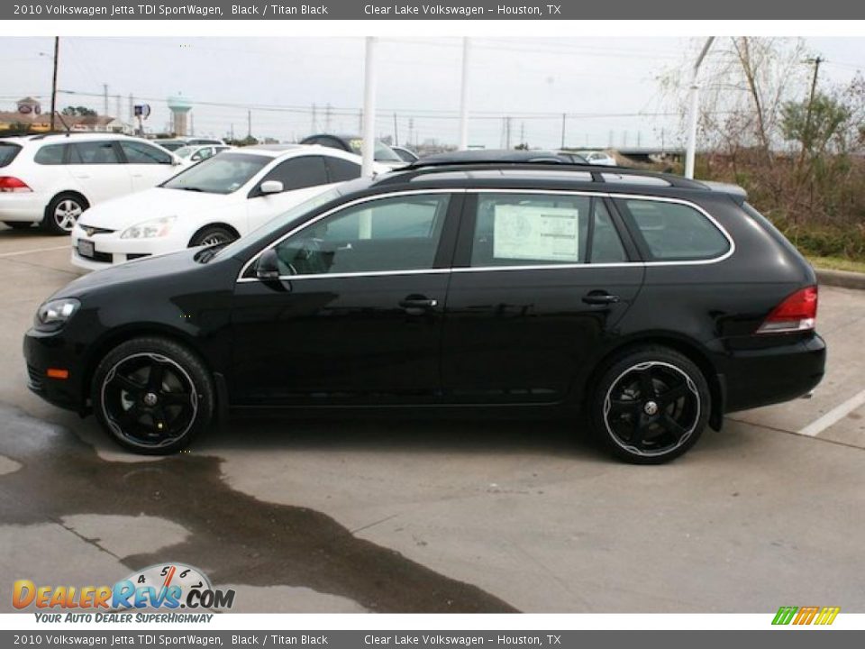 2010 Volkswagen Jetta TDI SportWagen Black / Titan Black Photo #4
