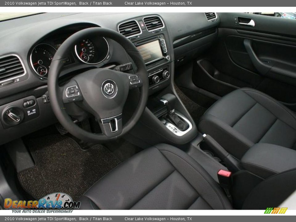 2010 Volkswagen Jetta TDI SportWagen Black / Titan Black Photo #16