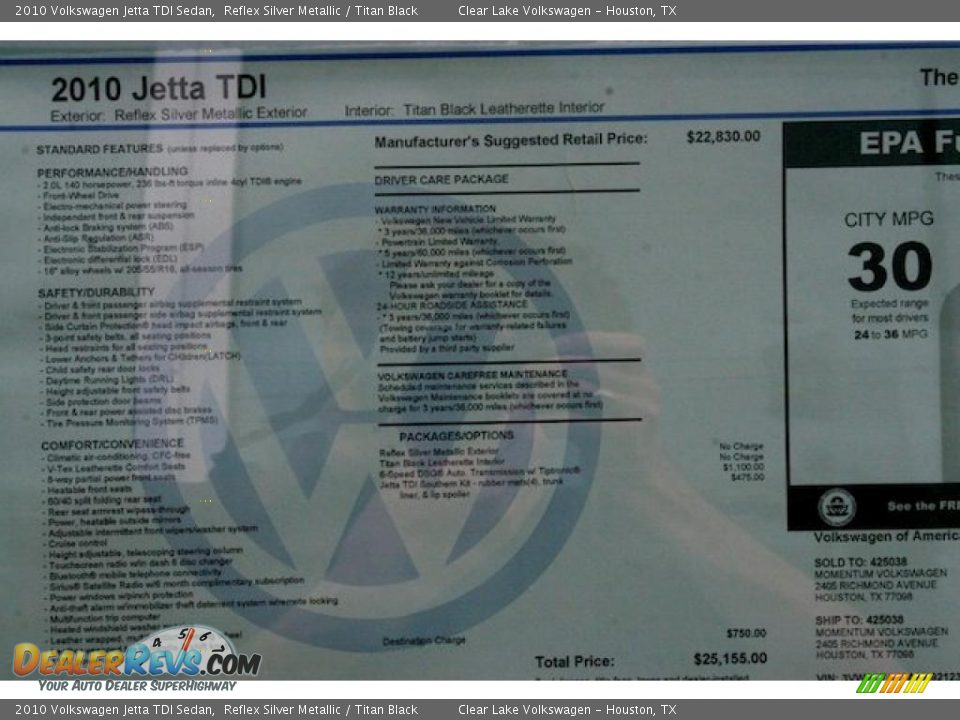 2010 Volkswagen Jetta TDI Sedan Reflex Silver Metallic / Titan Black Photo #13