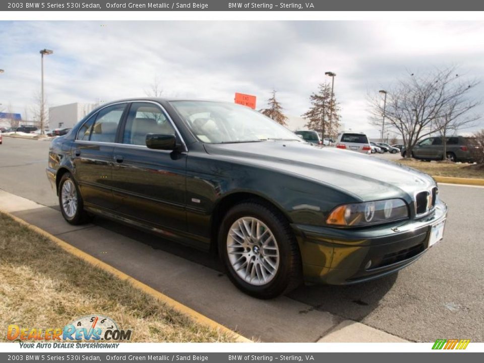 2003 BMW 5 Series 530i Sedan Oxford Green Metallic / Sand Beige Photo #9