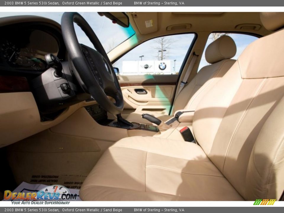 2003 BMW 5 Series 530i Sedan Oxford Green Metallic / Sand Beige Photo #10