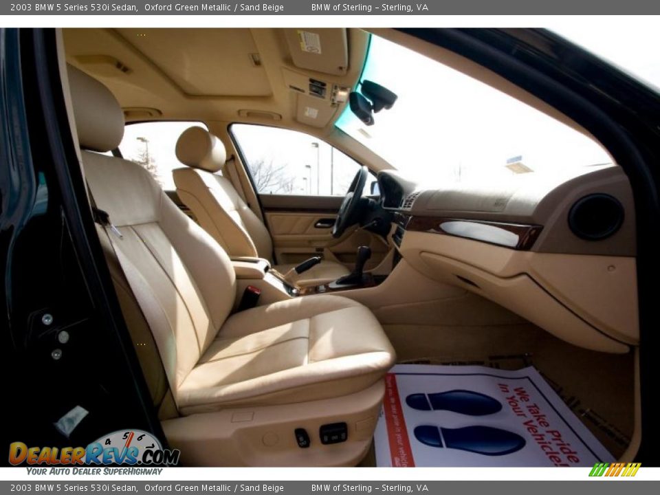 2003 BMW 5 Series 530i Sedan Oxford Green Metallic / Sand Beige Photo #11