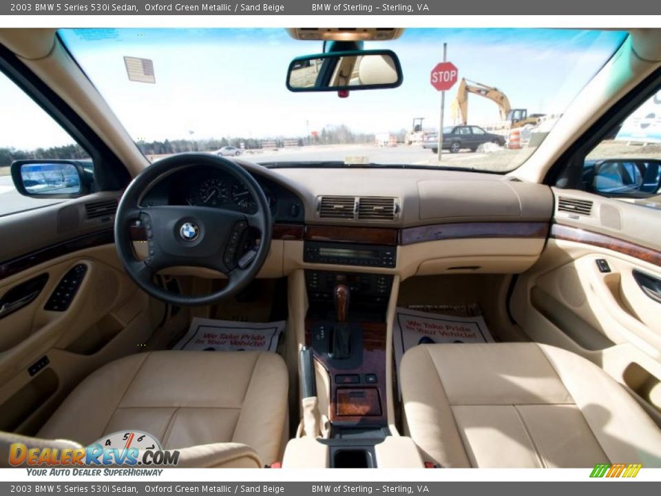 2003 BMW 5 Series 530i Sedan Oxford Green Metallic / Sand Beige Photo #14