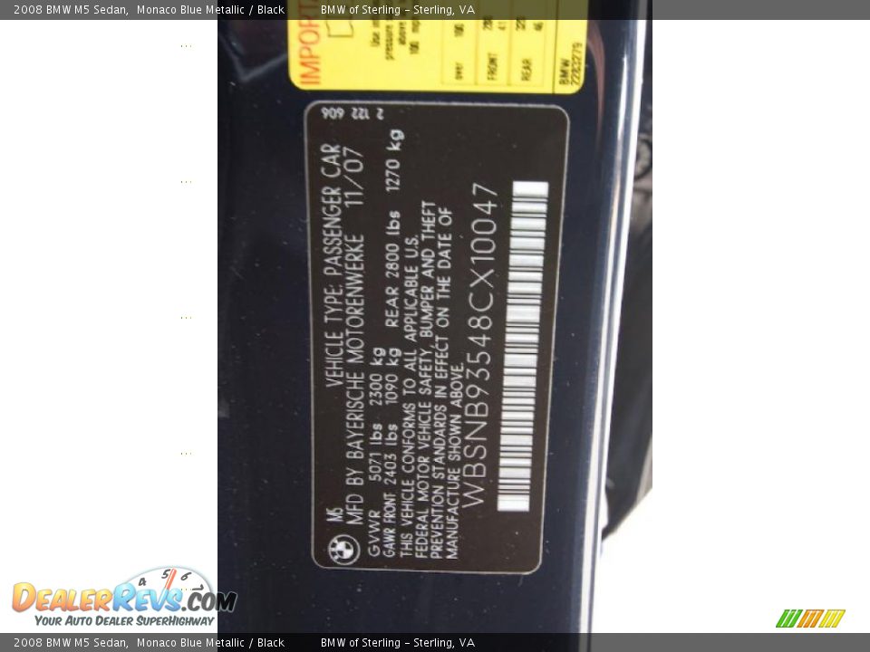 2008 BMW M5 Sedan Monaco Blue Metallic / Black Photo #14