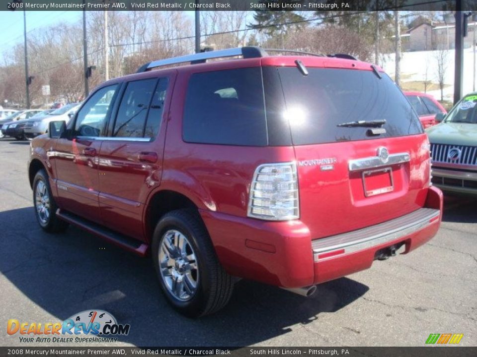 2008 Mercury Mountaineer Premier AWD Vivid Red Metallic / Charcoal Black Photo #2