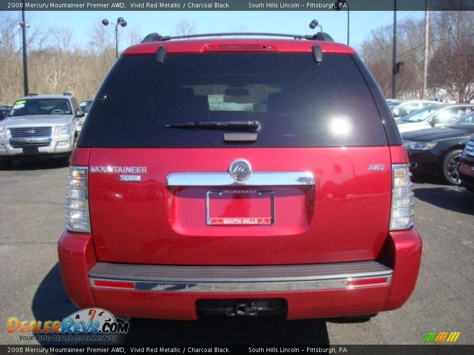 2008 Mercury Mountaineer Premier AWD Vivid Red Metallic / Charcoal Black Photo #3