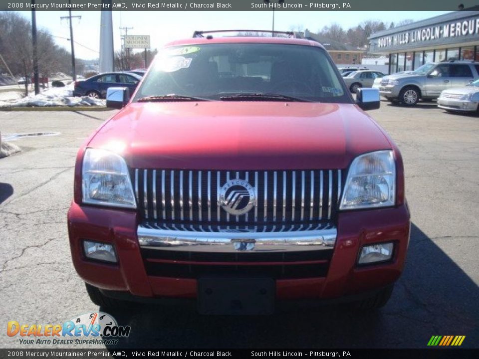 2008 Mercury Mountaineer Premier AWD Vivid Red Metallic / Charcoal Black Photo #6