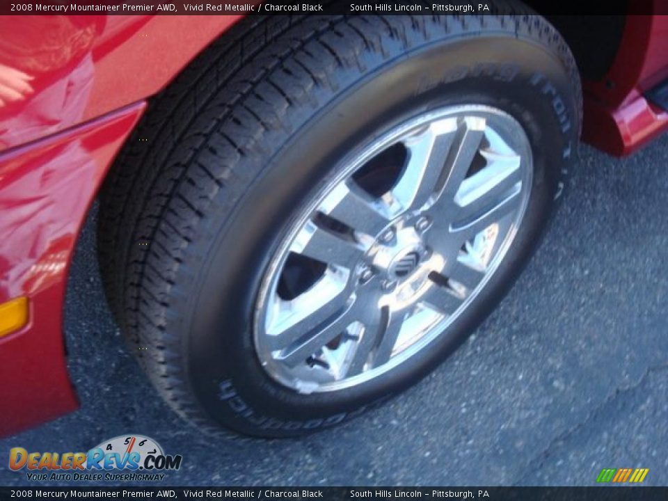 2008 Mercury Mountaineer Premier AWD Vivid Red Metallic / Charcoal Black Photo #7