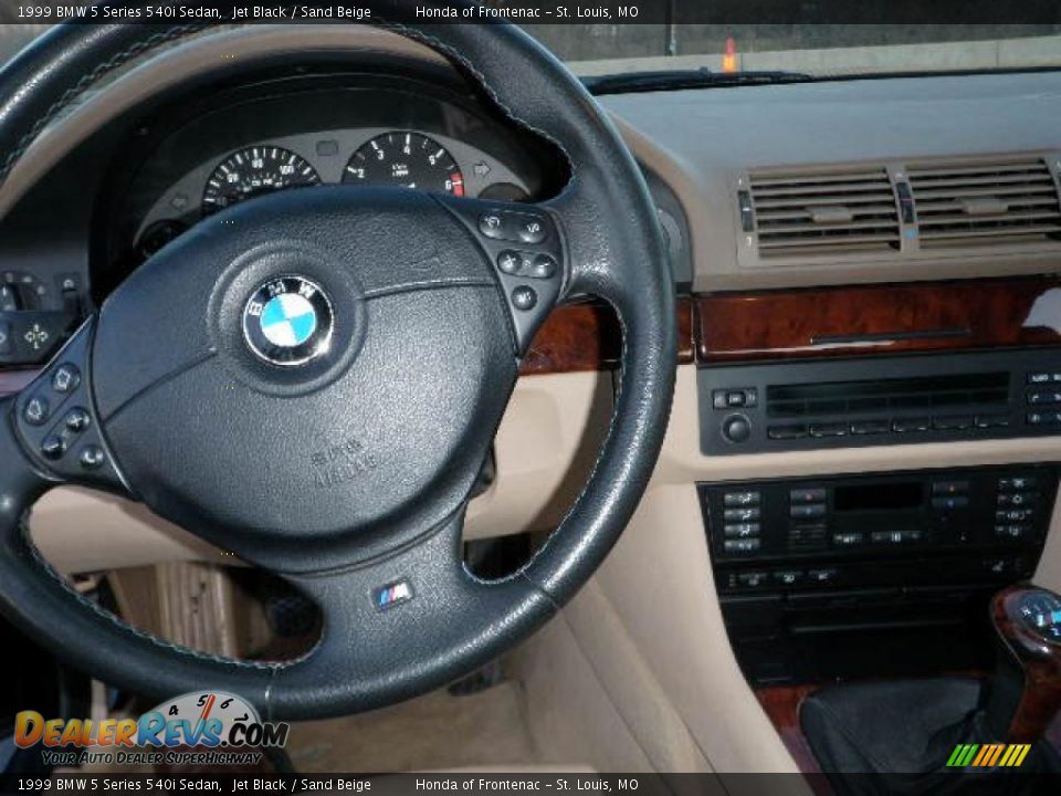 1999 BMW 5 Series 540i Sedan Jet Black / Sand Beige Photo #12