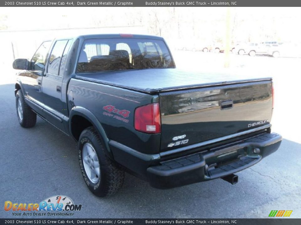 2003 Chevrolet S10 LS Crew Cab 4x4 Dark Green Metallic / Graphite Photo #3