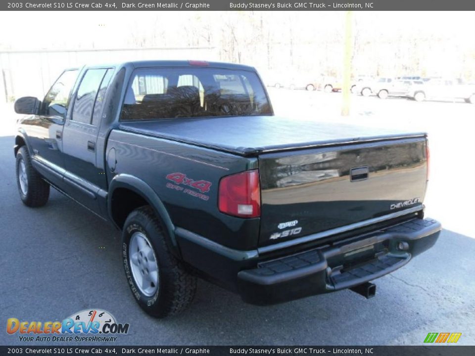 2003 Chevrolet S10 LS Crew Cab 4x4 Dark Green Metallic / Graphite Photo #5