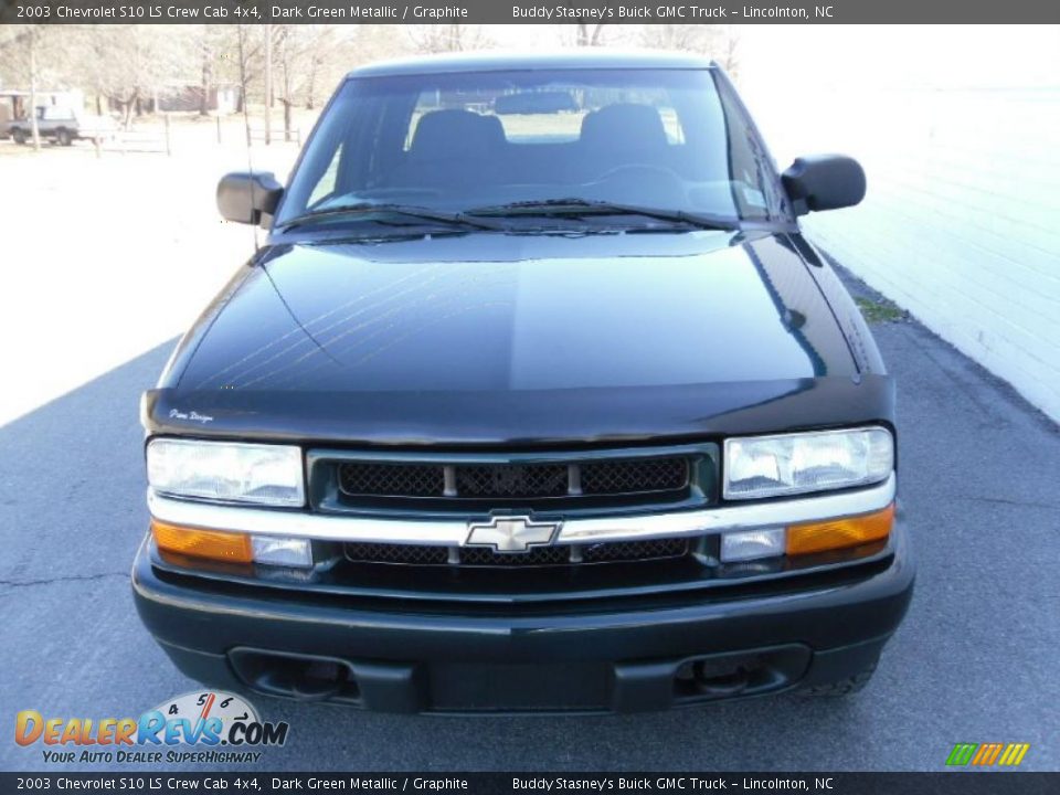 2003 Chevrolet S10 LS Crew Cab 4x4 Dark Green Metallic / Graphite Photo #8