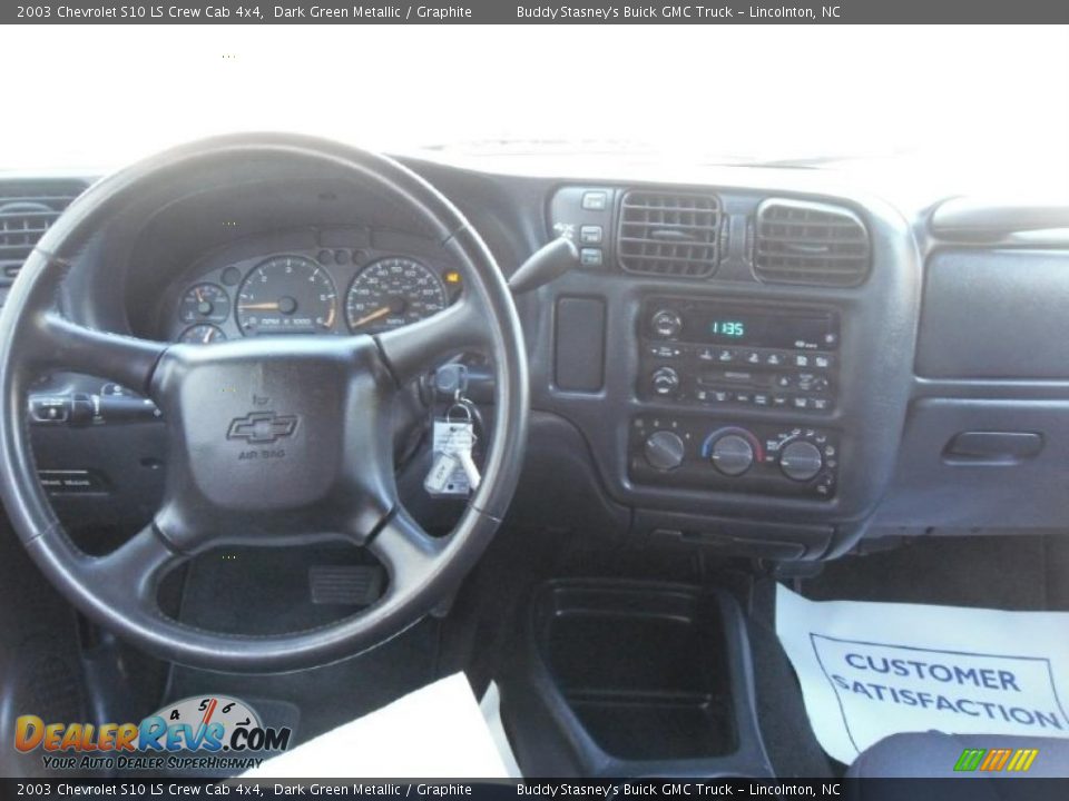 2003 Chevrolet S10 LS Crew Cab 4x4 Dark Green Metallic / Graphite Photo #15
