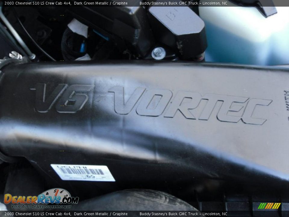 2003 Chevrolet S10 LS Crew Cab 4x4 Dark Green Metallic / Graphite Photo #27