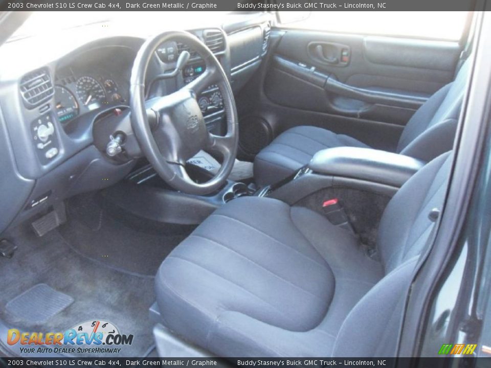 2003 Chevrolet S10 LS Crew Cab 4x4 Dark Green Metallic / Graphite Photo #28