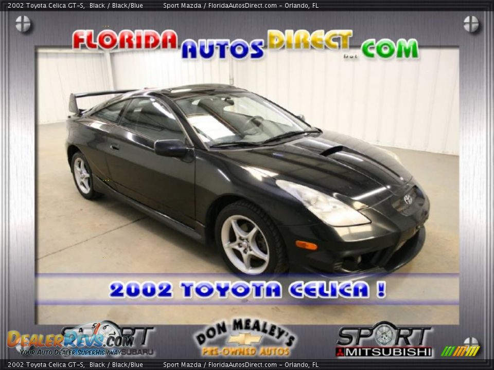 2002 Toyota Celica GT-S Black / Black/Blue Photo #1