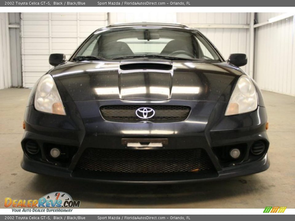 2002 Toyota Celica GT-S Black / Black/Blue Photo #3