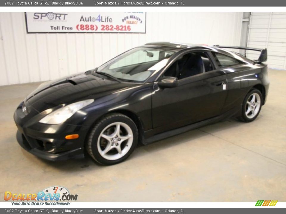 2002 Toyota Celica GT-S Black / Black/Blue Photo #4