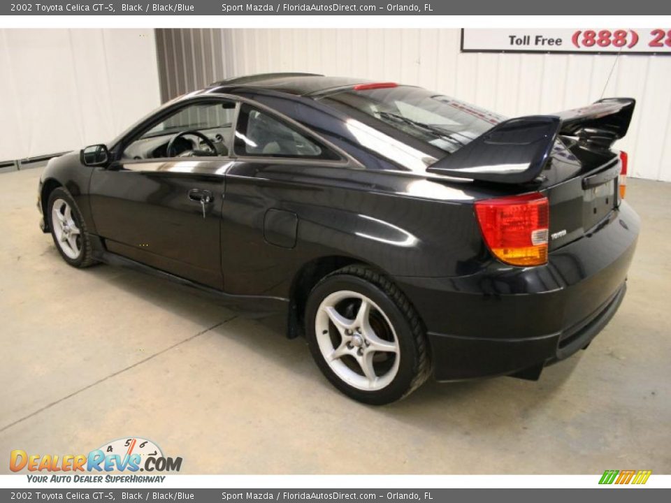 2002 Toyota Celica GT-S Black / Black/Blue Photo #9