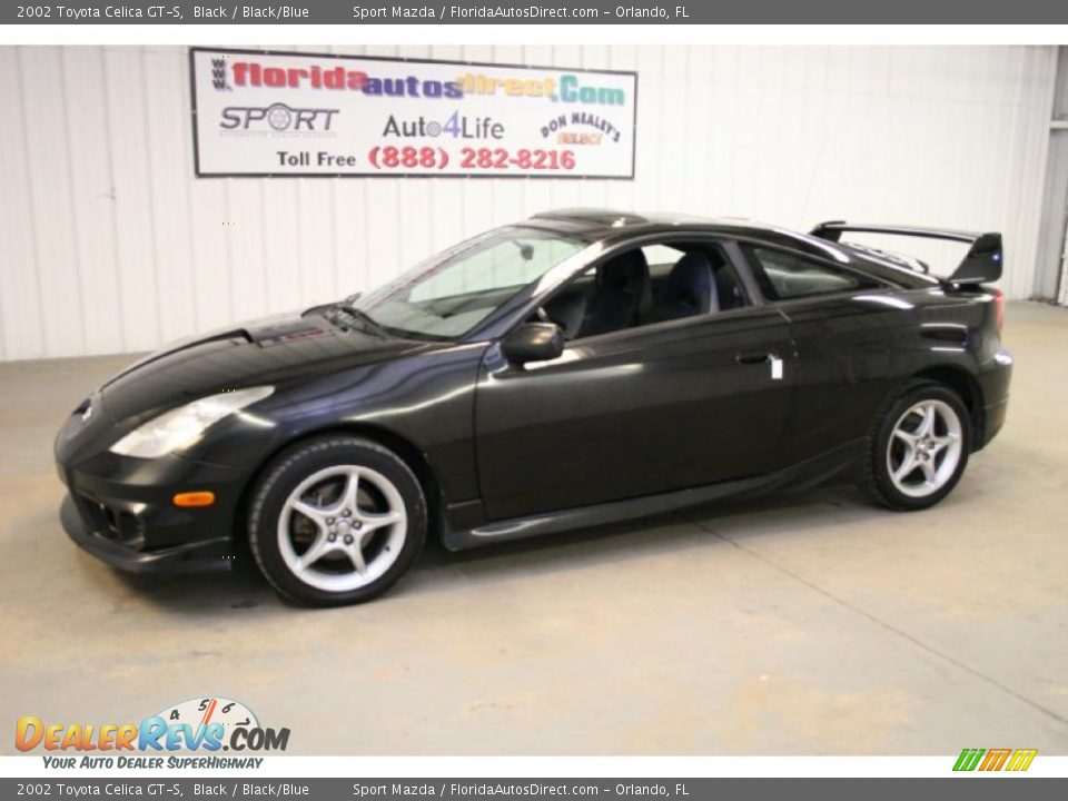 2002 Toyota Celica GT-S Black / Black/Blue Photo #10