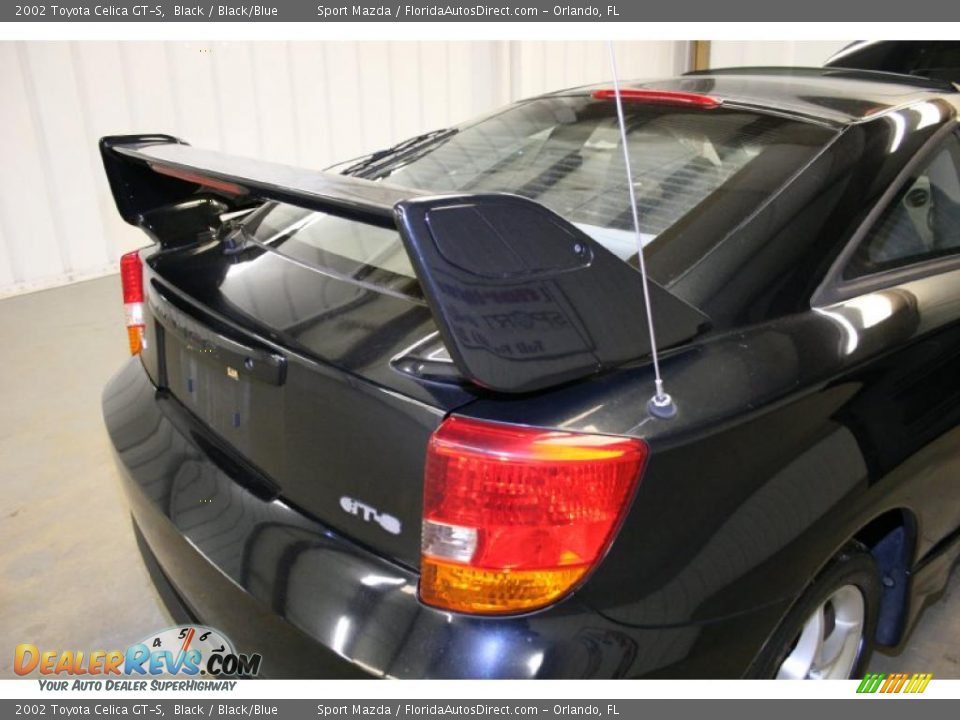 2002 Toyota Celica GT-S Black / Black/Blue Photo #12