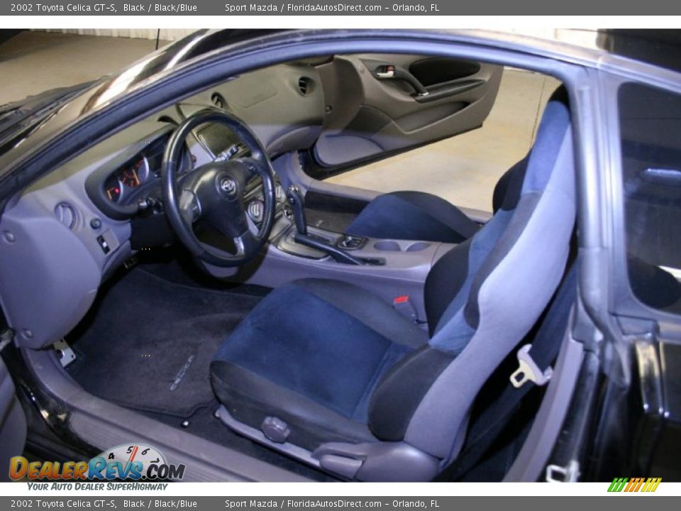 2002 Toyota Celica GT-S Black / Black/Blue Photo #14